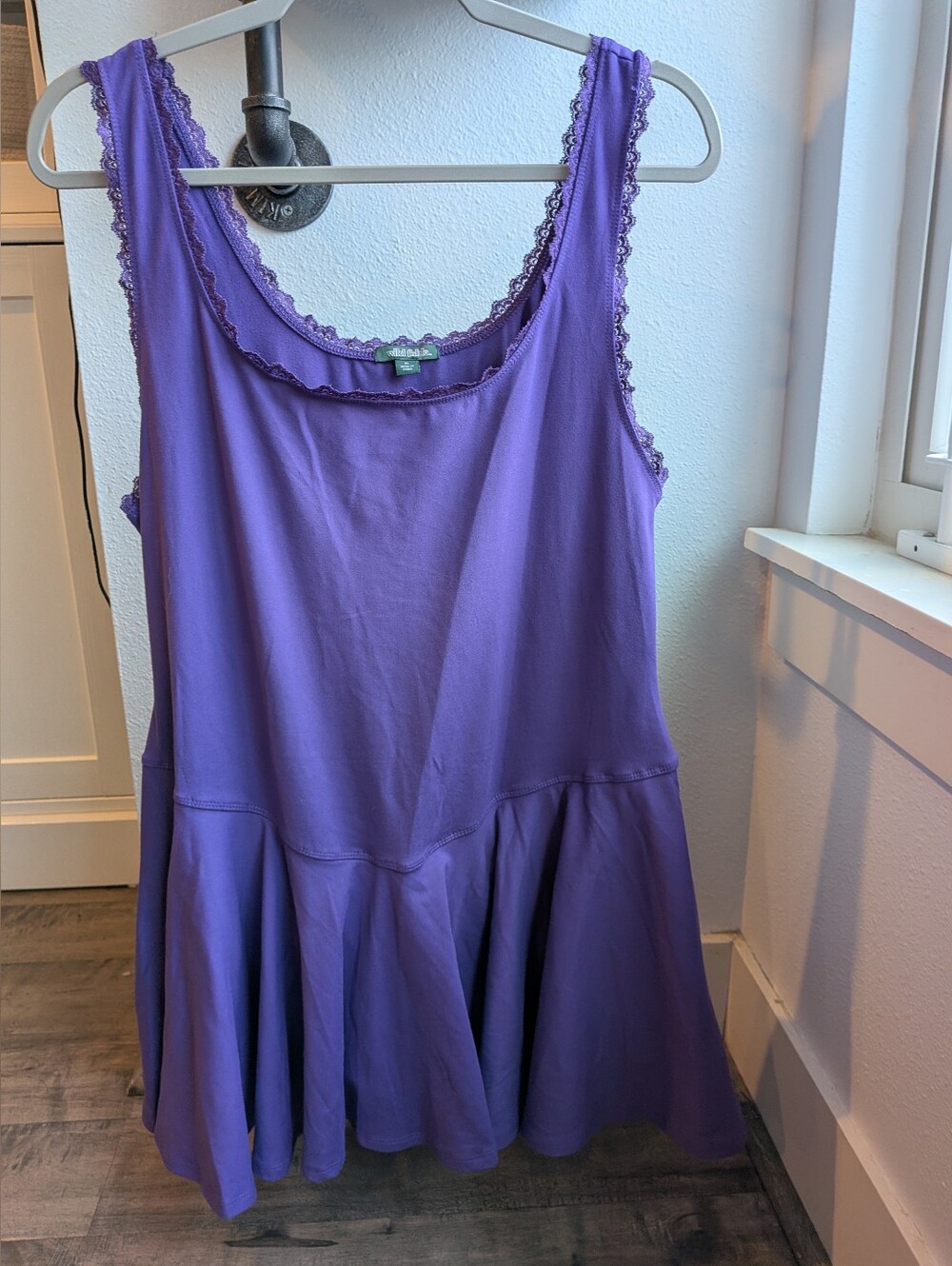 Wild Fable Purple Lace Trim Active Exercise Dress with Built-in Shorts - Size XL